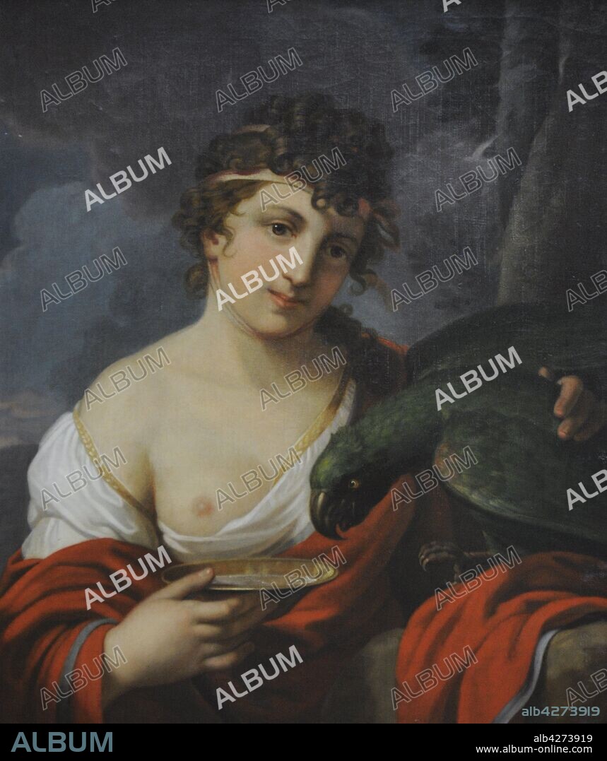 Hebe. Personificación de la juventud y ayudante de los dioses. Pintura de Jan Zachariasz Frey (1769-1829), hacia 1800. Galería de Arte Polaco del siglo XIX (Lonja de los Paños, Sukiennice). Museo Nacional de Cracovia. Polonia.