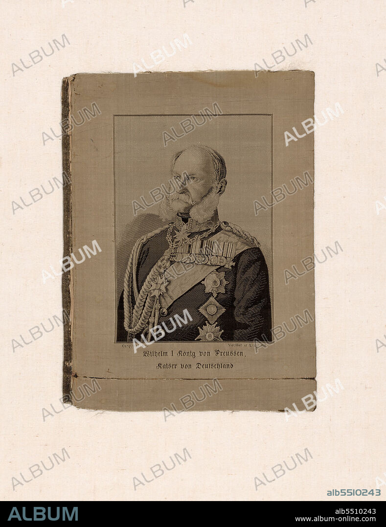 MICHEL-MARIE CARQUILLAT. Portrait of Wilhelm I, King of Prussia, Emperor of Germany (1797-1888), Lyon, 19th century.