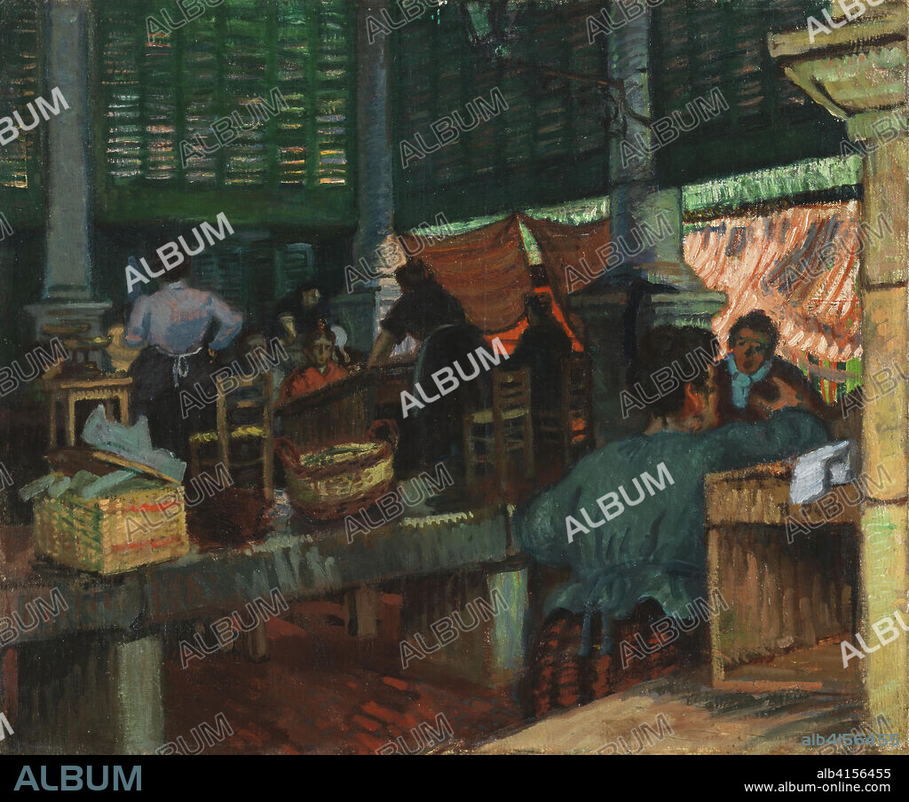 Raoul Dufy (Le Havre, 1877-Forcalquier, 1953). El mercado de pescado, Marsella (hacia 1903). Óleo sobre lienzo. 54 x 65 cm.