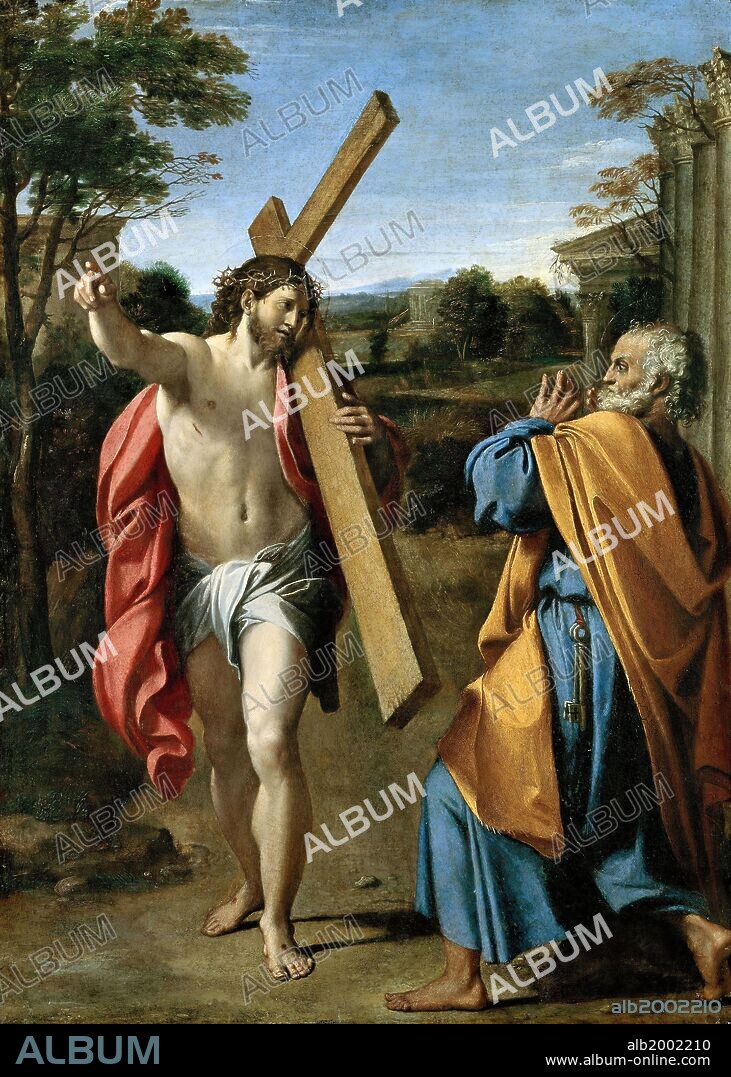 Annibale Carracci / 'Domine, quo vadis?', c. 1602, Oil on panel, 77.4 x 56.3cm.