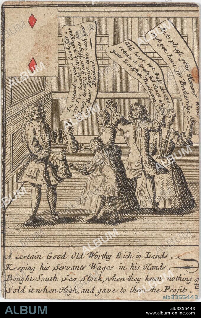 ANONYME. South Sea Bubble Playing Card.