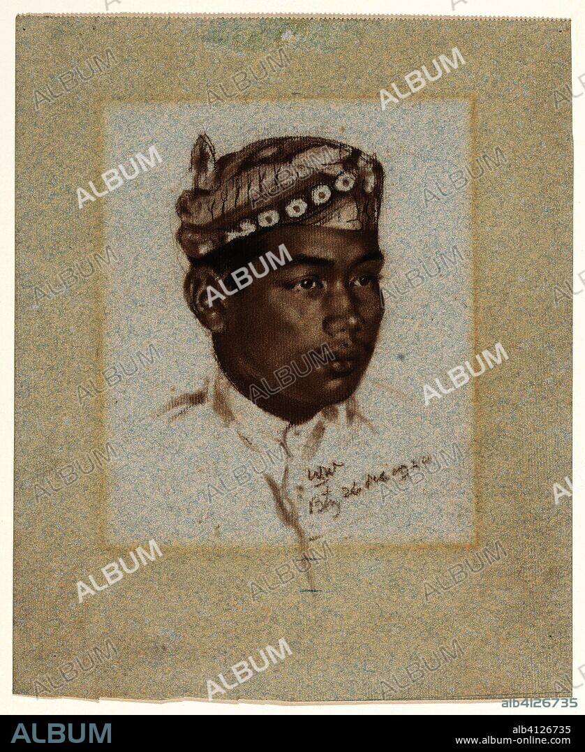 Portrait of an Indonesian man from West Java (Sundanese). Draughtsman: Willem Witsen. Dating: 1920. Measurements: h 266 mm × w 220 mm.
