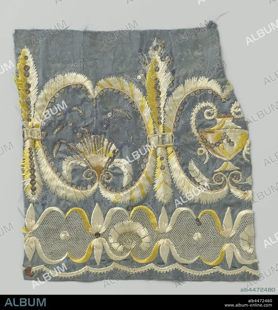 Embroidered picture, Medium: silk, metal wire, metal-wrapped silk, and  silk-wrapped metal embroidery on linen foundation Technique: embroidered in  running and interlaced l - Album alb5175666