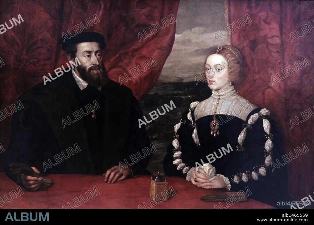 PEDRO PABLO RUBENS (1577-1640). CARLOS I (V DE ALEMANIA) CARLOS I de España y V de Alemania (Gante,1500-Yuste,1558). Rey de España (1517-1556) y emperador de Alemania (1519-1556). Primer monarca hispánico de la Casa de Austria. Su reinado inició la época áurea de la historia de España. "CARLOS I Y LA EMPERATRIZ ISABEL DE PORTUGAL". Palacio de Liria. Madrid. España.