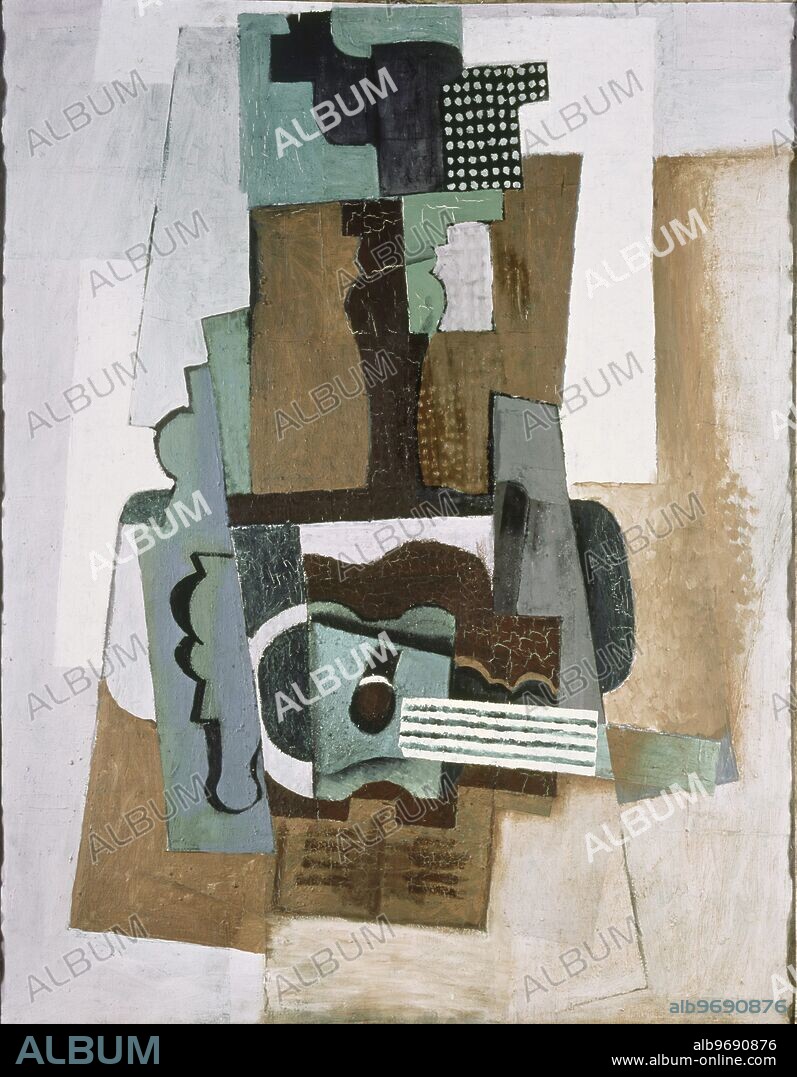 Guitar on a Table. by Pablo Picasso. Pablo Ruiz Picasso (October 25, 1881 in Málaga, Spain - April 8, 1973) was a Spanish painter and sculptor. One of the most recognized figures in 20th century art, he is best known as the co-founder, along with Georges Braque, of cubism. Zurich Kunsthaus. ©TopFoto.