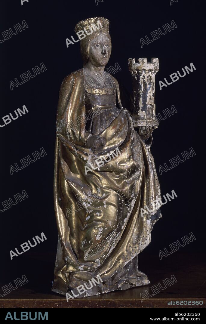 FELIPE BIGARNY (1475/1543). SANTA BARBARA-TALLA EN MADERA-PROCEDE CAPILLA UNIVERSITARIA.