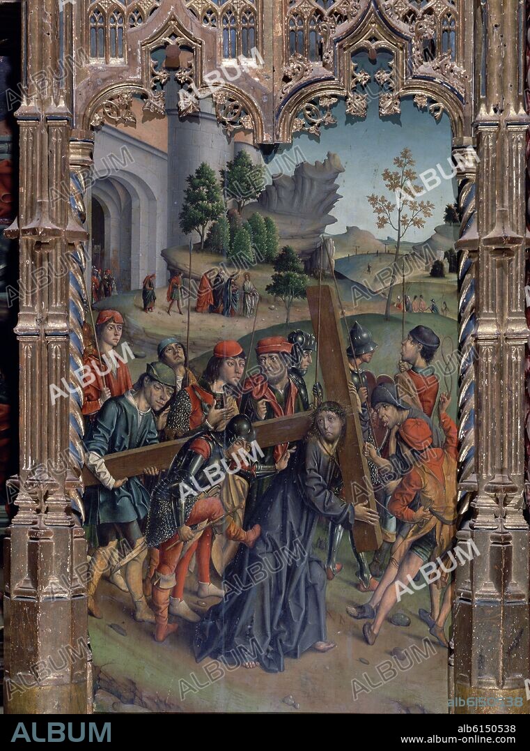 FERNANDO GALLEGO. CAMINO DEL CALVARIO - SIGLO XV - ESCUELA HISPANOFLAMENCA.