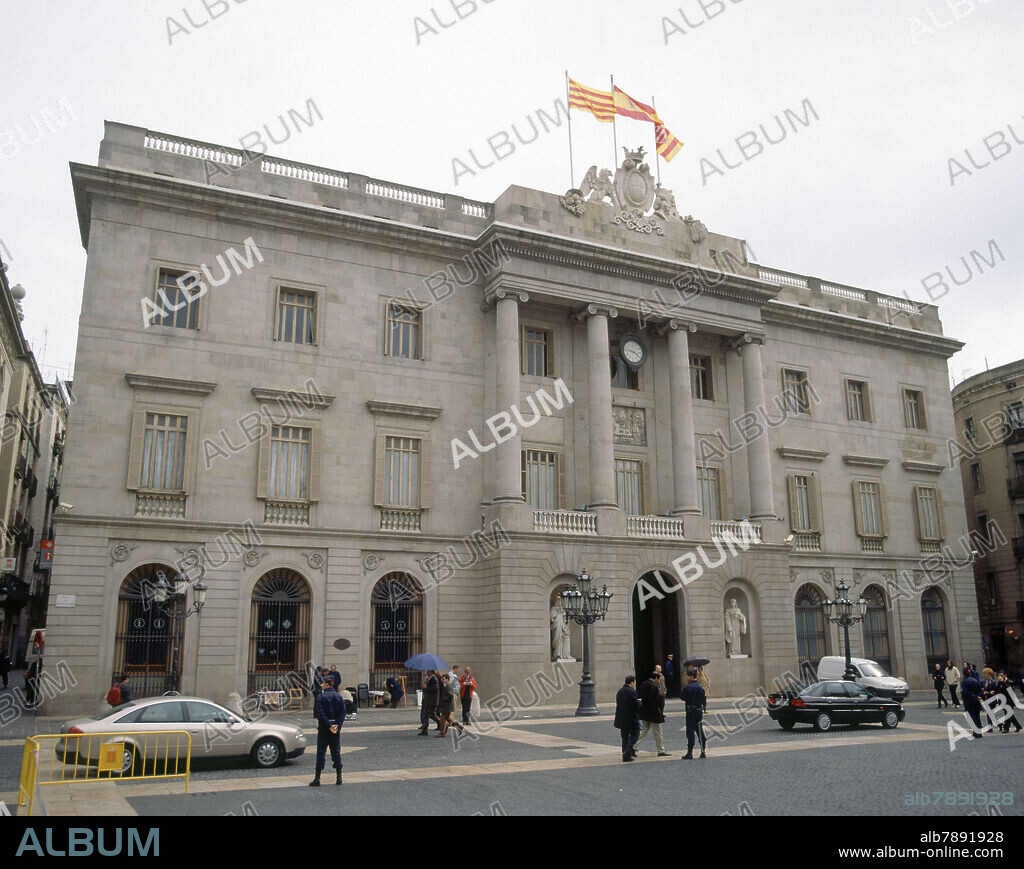 JOSEP MAS I VILA (1779-1855). FACHADA PRINCIPAL DEL AYUNTAMIENTO DE BARCELONA EN LA PLAZA DE SAN JAIME - 1831-1847 - FOTO AÑOS 00.