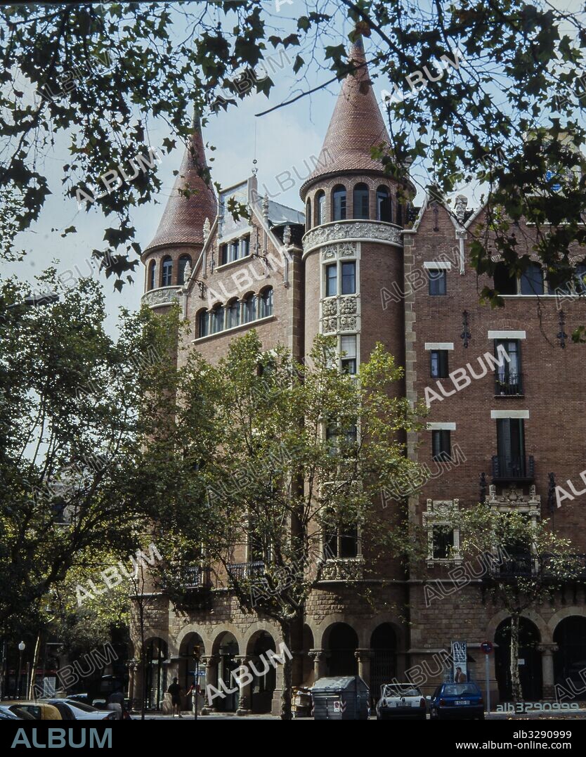 The Casa de les Punxes or Casa Terradas, is a building designed by the modernist architect Josep Puig i Cadafalch, 1905. Barcelona.