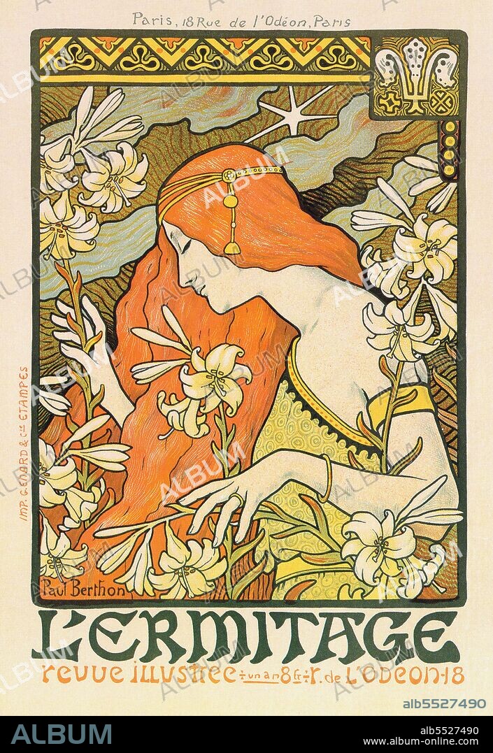 Paul Emile Berthon (1872–1909) was a French artist who produced primarily posters and lithographs. Berthon's work is in the style of Art Nouveau, much like his contemporary Alphonse Mucha. Berthon studied as a painter in Villefranche before moving to Paris. He later enrolled at the Ecole Normale d'Enseignement de Dessin and received lessons from Luc-Olivier Merson. His study of the decorative arts influenced his print making, influencing the strong lines and natural details that guided his art.