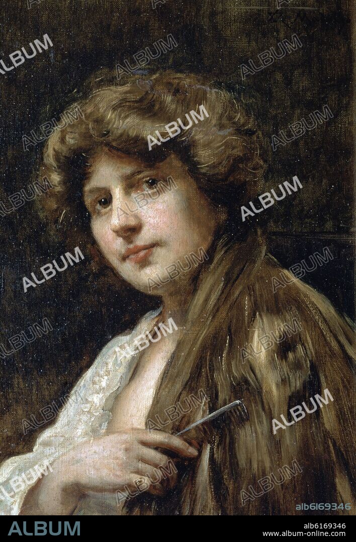 RAIMUNDO DE MADRAZO Y GARRETA (1841-1920). RETRATO DE MUCHACHA - SIGLO XIX - OLEO/LIENZO - 35x27 CM.