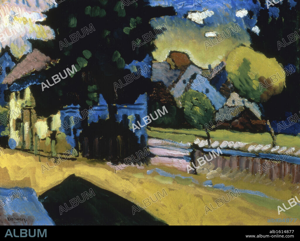Landscape with a Green House by Wassily Kandinsky, 1908, 1866-1944, Russia, St. Petersburg, Hermitage Museum.