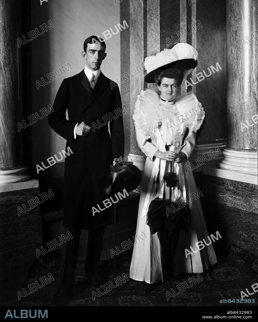Arkiv 1905. Prins Wilhelm (1884-1951), son till Gustaf V, tillsammans med hustrun Maria Pavlovna,. Prince Wilhelm, son of Gustaf V, with his wife princess Maria Pavlovna.. Scanpix Historical/1900. Scanpix Sweden.
