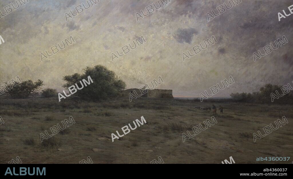 Modesto Urgell Inglada (1839-1919). Pintor español. Paisaje. Museo de Bellas Artes. La Coruña. Galicia. España. (En depósito, Museo Nacional del Prado, Madrid) .