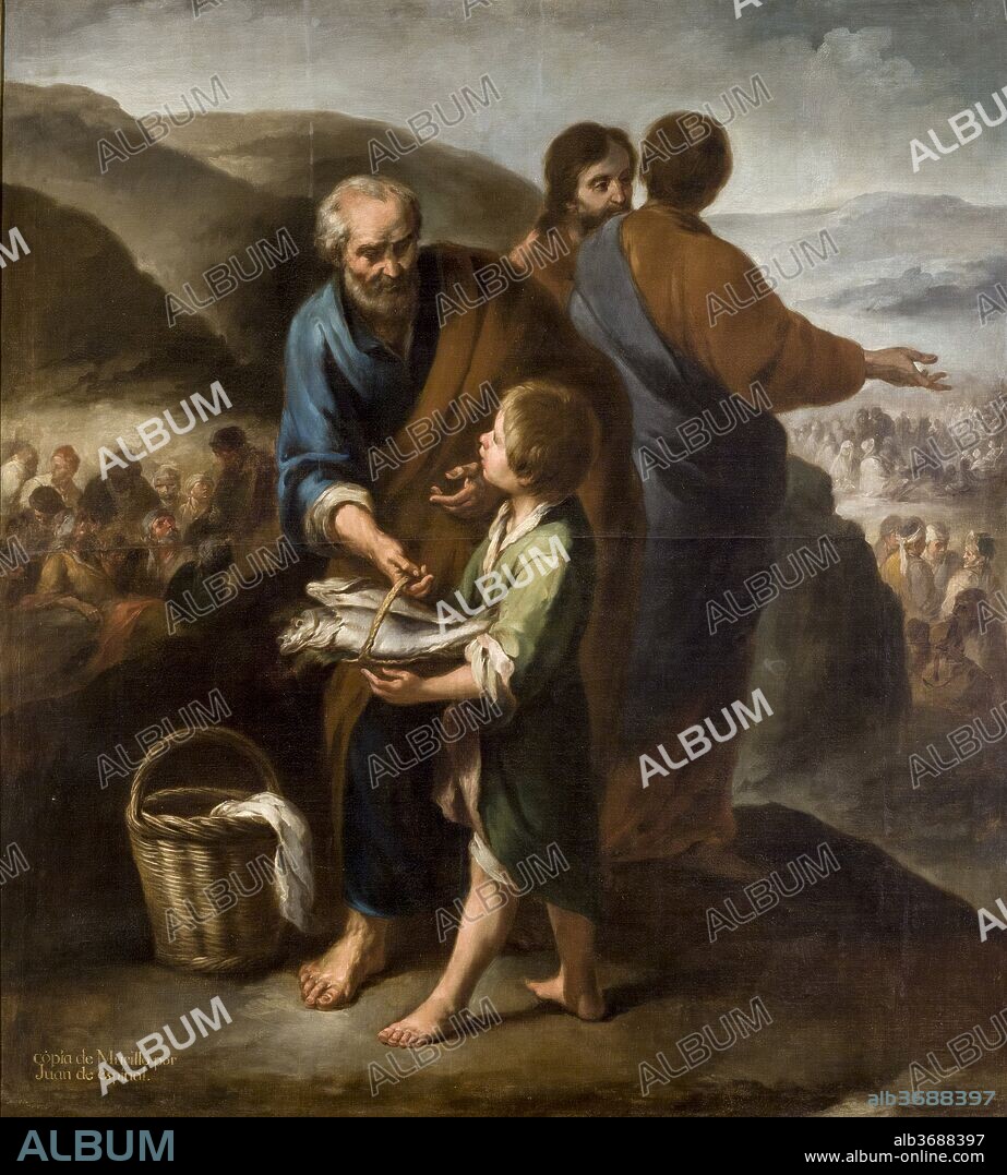 Juan de Espinal "Milagro de los panes y los peces", Hacia 1750, Óleo sobre lienzo, 1,85 x 2,03 m.