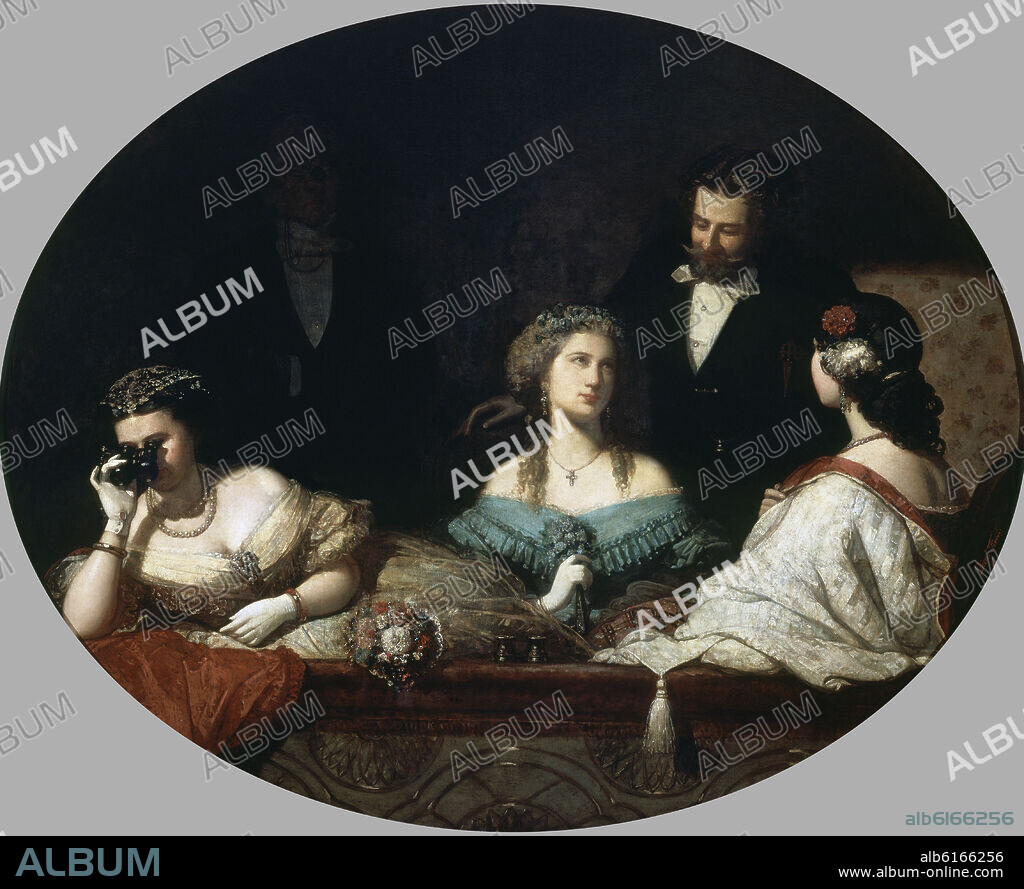 DIONISIO FIERROS (1827-1894). PALCO DE LA OPERA - SIGLO XIX- ROMANTICISMO ESPAÑOL.