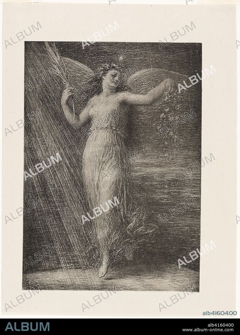Réveil. Henri Fantin-Latour; French, 1836-1904. Date: 1886. Dimensions: 349 × 249 mm (image); 435 × 328 mm (sheet, folded). Lithograph in black with scraping on stone on greyish-ivory laid china paper with visible brushmarks. Origin: France.