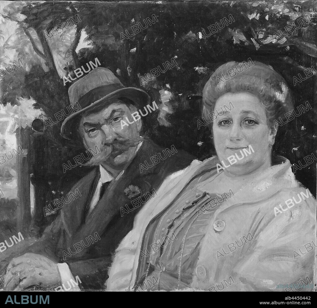 Michael Peter Ancher, Daniel Fallström and Anna Larsson, Daniel Fallström (1858-1937), author, theater critic, married to 1. Maria Holmström, 2. Anna Larsson, With his second wife, Anna Larsson (1861-1938), painting, Oil on canvas, Height, 63 cm (24.8 inches), Width, 70 cm (27.5 inches).