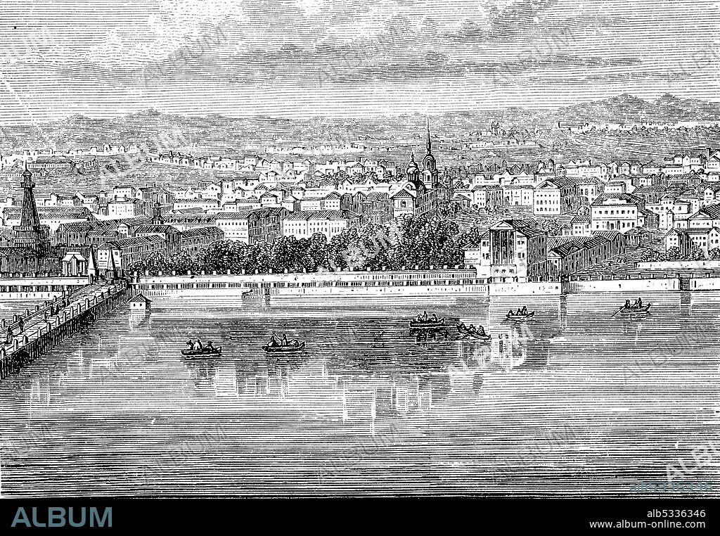 Ekaterinburg, now Sverdlovsk, in Russia, in 1865  /  Jekaterinburg, jetzt Swerdlowsk, in Russland, im Jahre 1865, Historisch, historical, digital improved reproduction of an original from the 19th century / digitale Reproduktion einer Originalvorlage aus dem 19. Jahrhundert,.