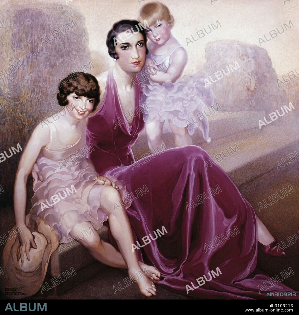 NÉSTOR MARTÍN-FERNÁNDEZ DE LA TORRE. Retrato de la Familia de Enrique Moss.
