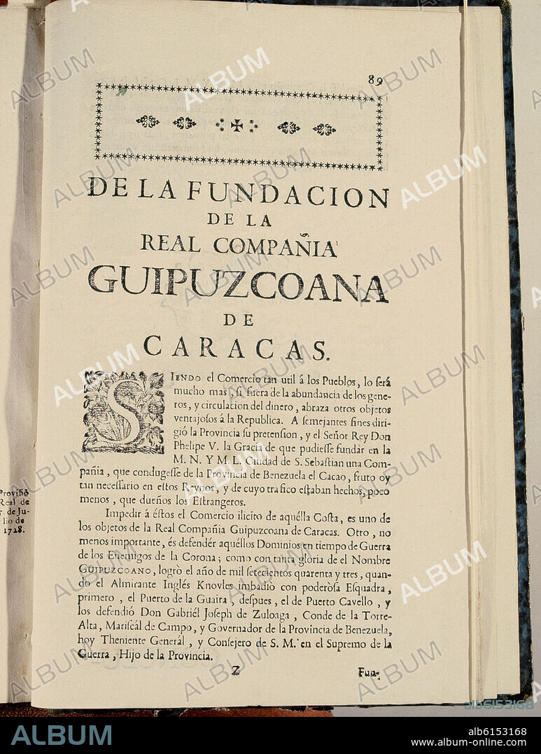 FUNDACION DE REAL COMPANIA GUIPUZCOANA DE CARACAS.