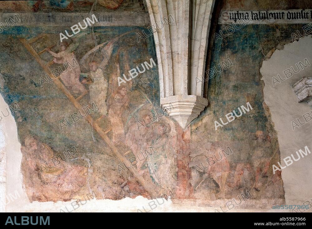 Prague, Czech Republic. Emmaus Monastery, Benedictine abbey, established in 1347. Interior view, cloister, frescoes. Photo, L. Hammel / A. van der Voort, film size: 6 × 9 cm.