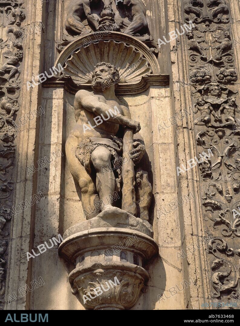 DIEGO DE RIAÑO (1495-1534). HERCULES - ESCULTURA SG XVI - EN EN EXTERIOR.