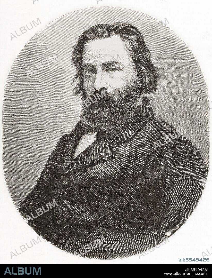 Émile Racine Gauthier Prudent, 1817 – 1863. French pianist and composer. From L'Univers Illustre, published June 1863.