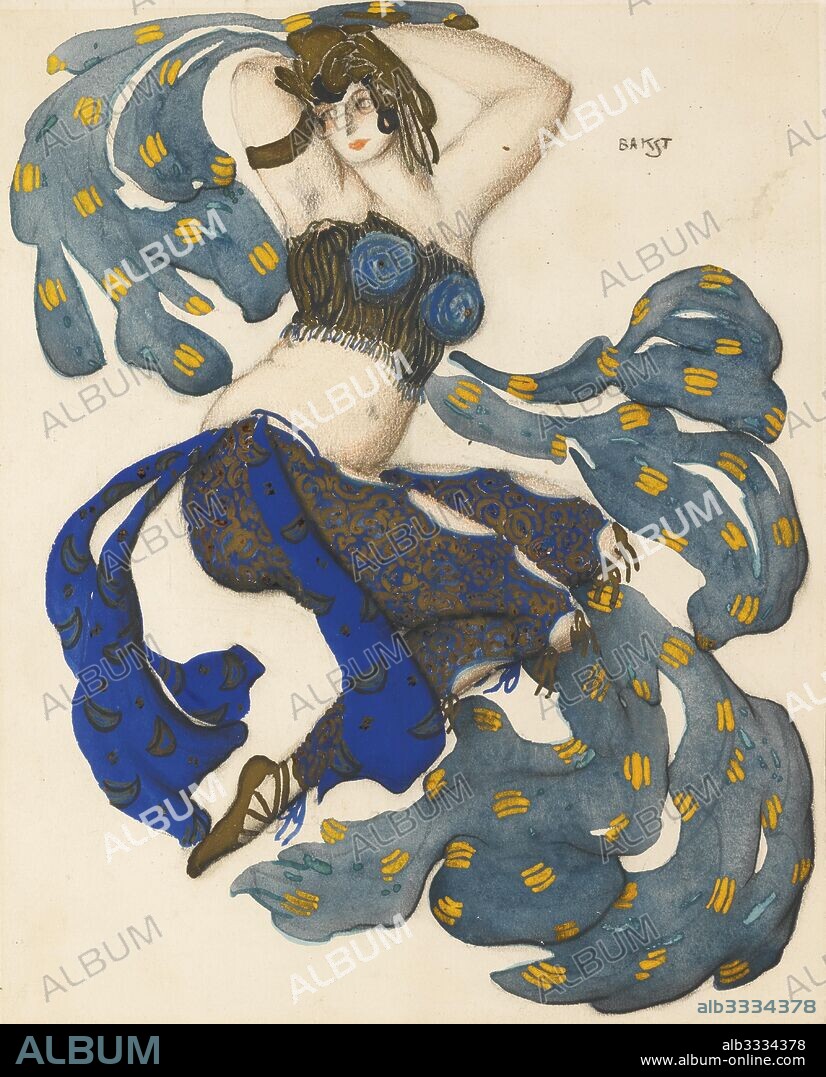 LEON BAKST. Odalisque. Costume design for the ballet Sheherazade by N. Rimsky-Korsakov.