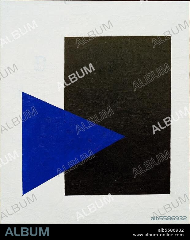 KASIMIR MALEWITSCH. Malewitsch, Kasimir 1879-1935. "Suprematismus (Schwarzes Rechteck, blaues Dreieck) ", 1915. Öl auf Leinwand, 66,5 × 57 cm. Amsterdam, Stedelijk Museum.