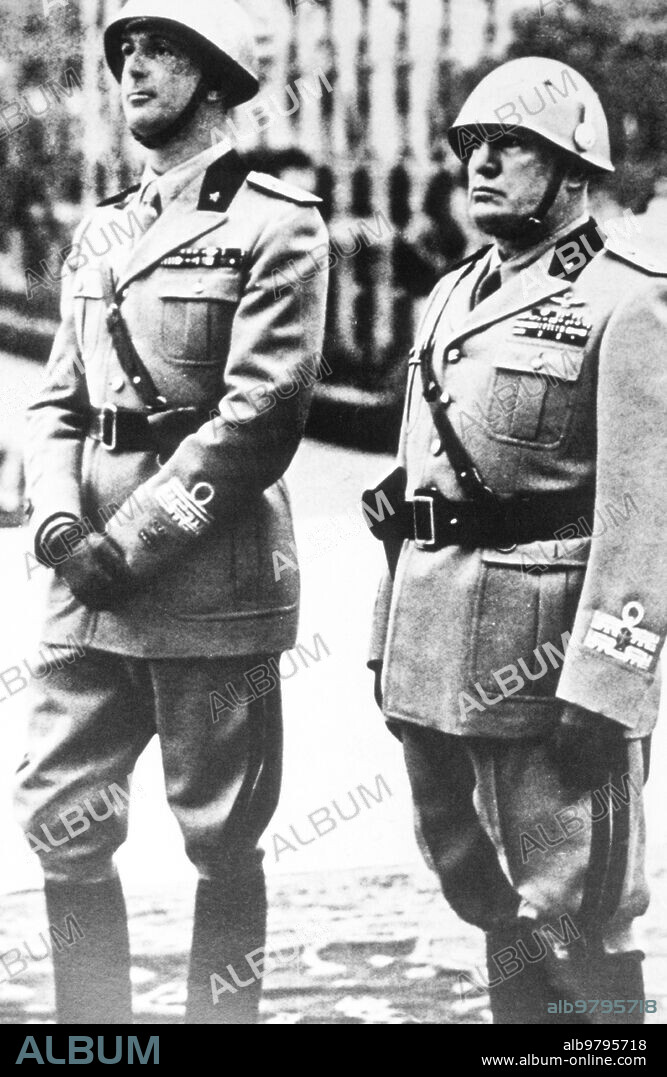 Umberto II di savoia and benito mussolini.
