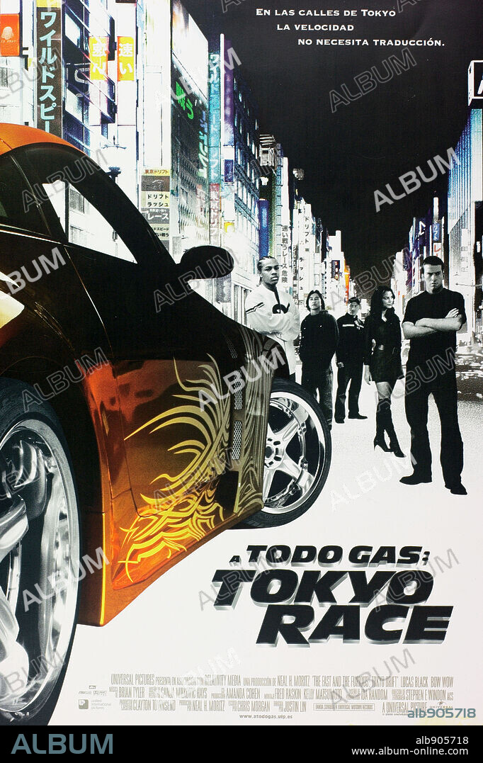 Poster de A TODO GAS 3: TOKYO RACE, 2006 (FAST AND THE FURIOUS: THE FAST AND THE FURIOUS: TOKYO DRIFT), dirigida por JUSTIN LIN. Copyright UNIVERSAL PICTURES/ORIGINAL FILM.