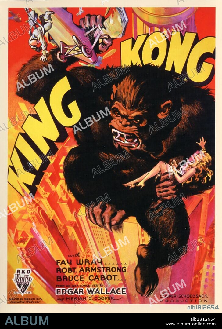 Poster of KING KONG, 1933, directed by ERNEST B. SCHOEDSACK and MERIAN C. COOPER. Copyright RKO.