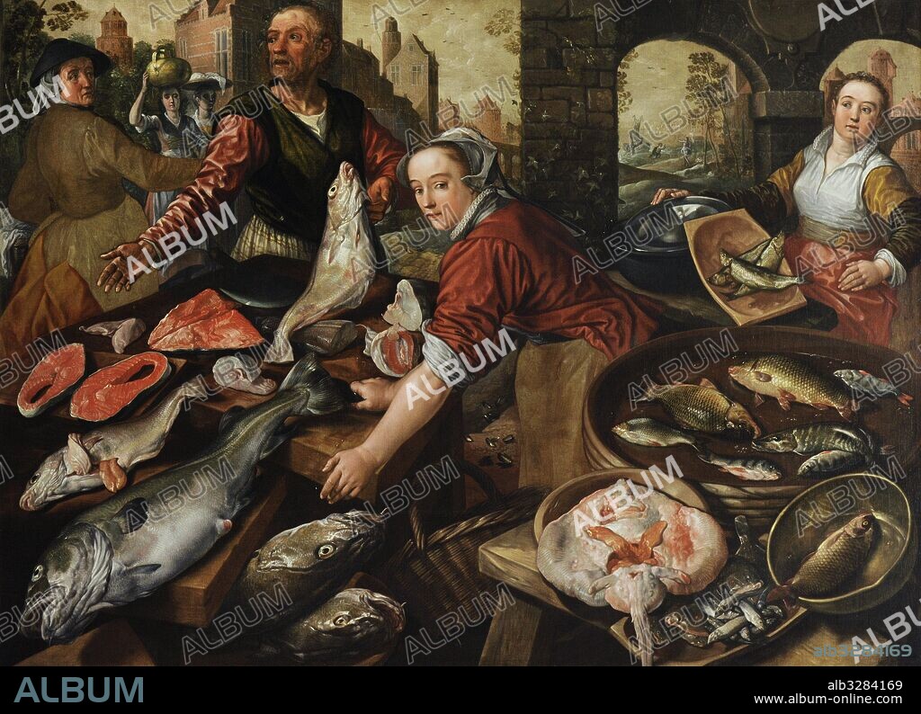 Joachim Beuckelaer (ca.1535-ca.1575). Flemish painter. Fish Market, 1570. Farnese Collection. National Museum of Capodimonte. Naples. Italy.