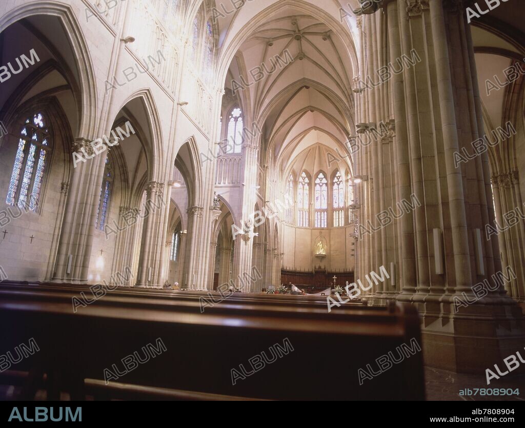 MANUEL ECHAVE Y ZALACAIN (1846-1908). INTERIOR - CATEDRAL DEL BUEN PASTOR EDIFICADA ENTRE 1880 Y 1897 - FOTO AÑOS 00.
