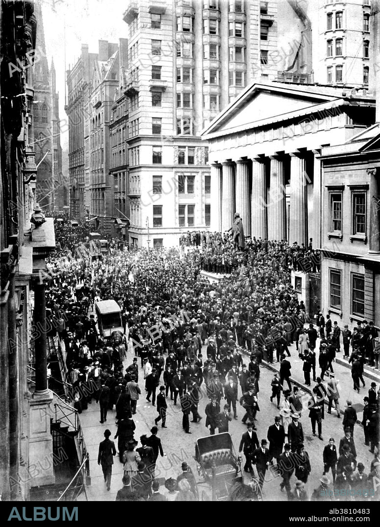 The Panic of 1907 was a financial crisis that occurred when the New York Stock Exchange fell almost 50% from its peak the previous year. It occurred during a time of economic recession, and there were numerous runs on banks and trust companies. The panic was triggered by the failed attempt in October 1907 to corner the market on stock of the United Copper Company. When this bid failed, banks that had lent money to the cornering scheme suffered runs that later spread to affiliated banks and trusts. On October 22, the Knickerbocker faced a classic bank run. From the bank's opening, the crowd grew. As The NY Times reported, "as fast as a depositor went out of the place ten people and more came asking for their money were asked to send some men to keep order". In less than three hours, $8 million was withdrawn from the Knickerbocker. Shortly after noon it was forced to suspend operations. The collapse of the Knickerbocker spread fear throughout the city's trusts as regional banks withdrew reserves from New York City banks. Panic extended across the nation as vast numbers of people withdrew deposits from their regional banks. At the time, the United States did not have a central bank to inject liquidity back into the market. The following year, Rhode Island Senator Nelson Aldrich established and chaired a commission to investigate the crisis and propose future solutions, leading to the creation of the Federal Reserve System.