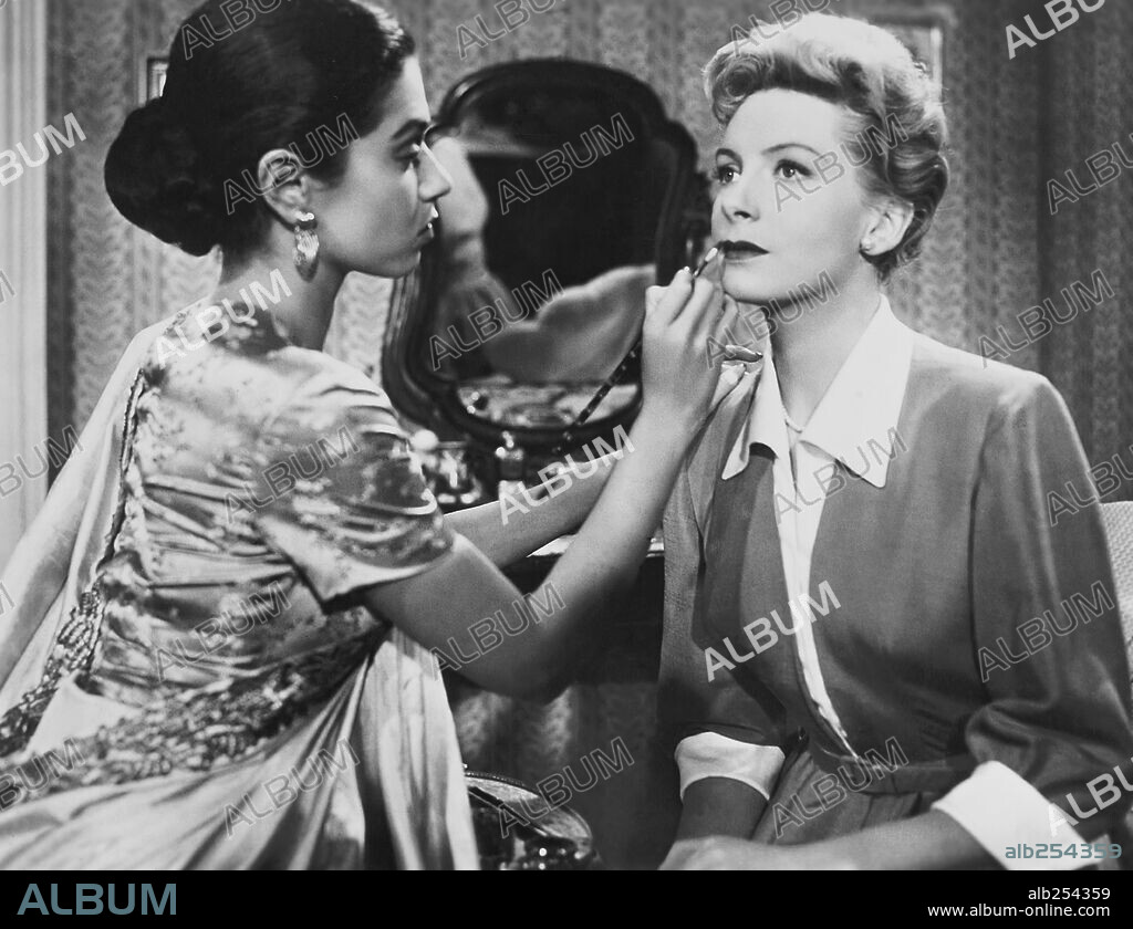 DEBORAH KERR and LEONORA HORNBLOW in THUNDER IN THE EAST, 1952, directed by CHARLES VIDOR. Copyright PARAMOUNT PICTURES.