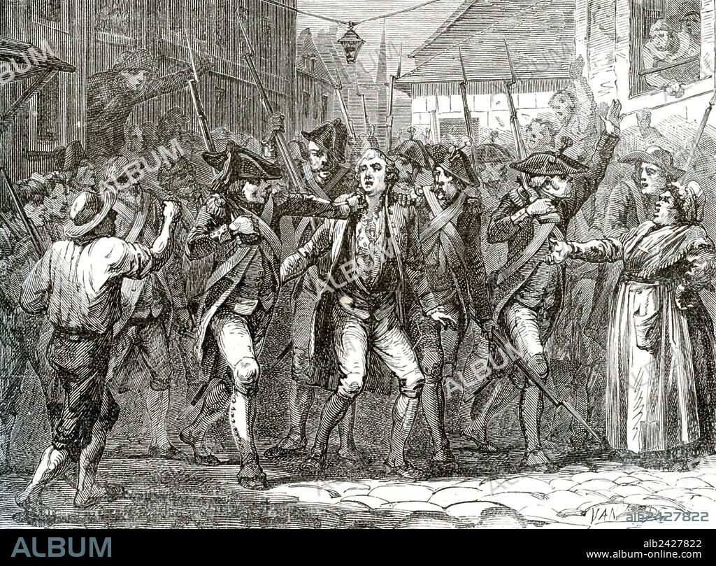 French Revolution-Thomas de Mahy marquis de Favras (March 26 1744 – February 19 1790) was a French aristocrat and supporter of the House of Bourbon during the French Revolution. Returning to Paris in 1789 he became involved in Royalist plans initiated by his former employer the Comte de Provence to save the King and end the French Revolution. In order to finance this venture Provence (using one of his gentlemen the Comte de la Chàtre as an intermediary) commissioned Favras to negotiate a loan of two million francs from the bankers Schaumel and Sartorius. Favras took the unfortunate step of taking into his confidence certain officers by whom he was betrayed. It was stated in a leaflet circulated throughout Paris on December 23 1789 that Favras had been hired by the Comte de Provence to organize an elaborate plot against the people of France. In this plot the King Queen and their children were to be rescued from the Tuileries Palace and spirited out of the country. Although he had previously implicated others in the conspiracy (most notably the Comte d'Antraigues) Favras refused to give any further information to the authorities on the plot's details or participants and his sentence was carried out in the Place de Grève the next day-a measure which was received with enthusiasm by members of the Parisian population since it was the first instance when no distinction in the mode of execution was allowed between noble and commoner. Purportedly upon the reading of his death sentence he remarked 'I see that you have made three spelling mistakes.