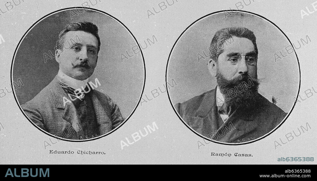 RETRATOS DE EDUARDO CHICHARRO Y DE RAMON CASAS.