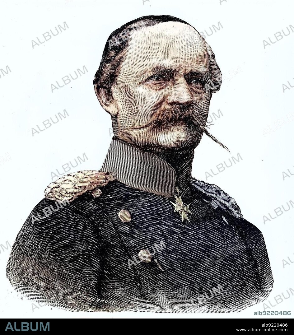 Prince Friedrich August Eberhard von Württemberg, Friedrich August Eberhard, Prince of Württemberg, 1813, 1885, Ban de Teuffer, Zehdenick, Province of Brandenburg, Kingdom of Prussia was a Royal Prussian Colonel General of Cavalry with the rank of Field Marshal and Commanding General of the Guard Corps for more than 20 years, Situation from the time of the Franco-Prussian War, 1870-1871, Historical, digitally restored reproduction from a 19th century original