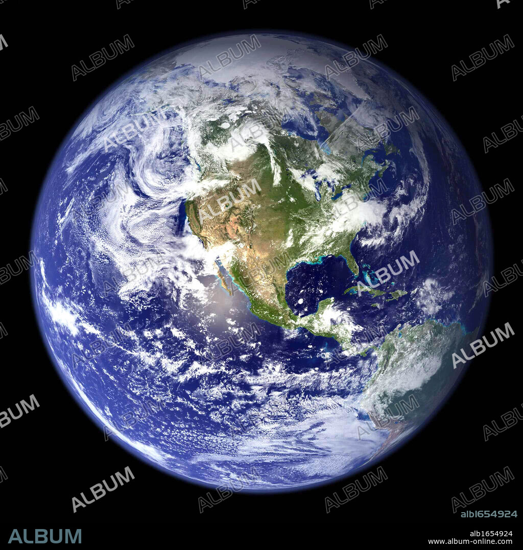 Satellite view of the Earth (north America) from space.