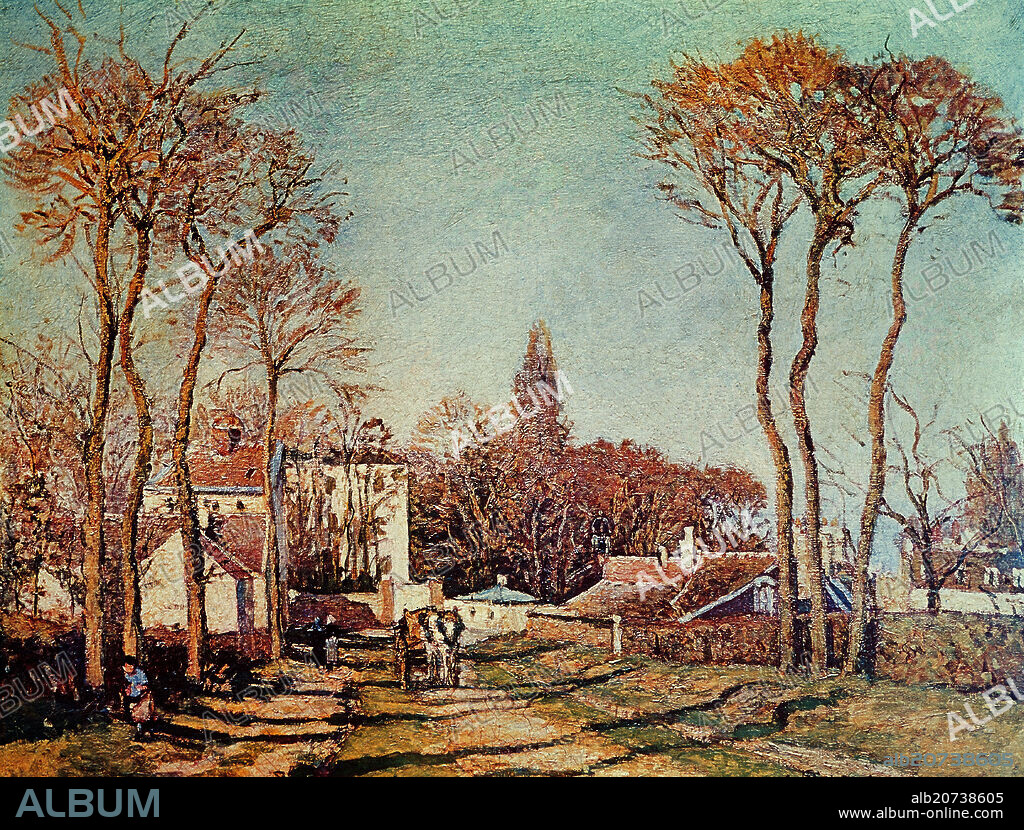 CAMILLE PISSARRO (1830/1903). ENTRADA AL PUEBLO DE VOISINS - 1872 - OLEO/LIENZO - 46 × 55 cm.