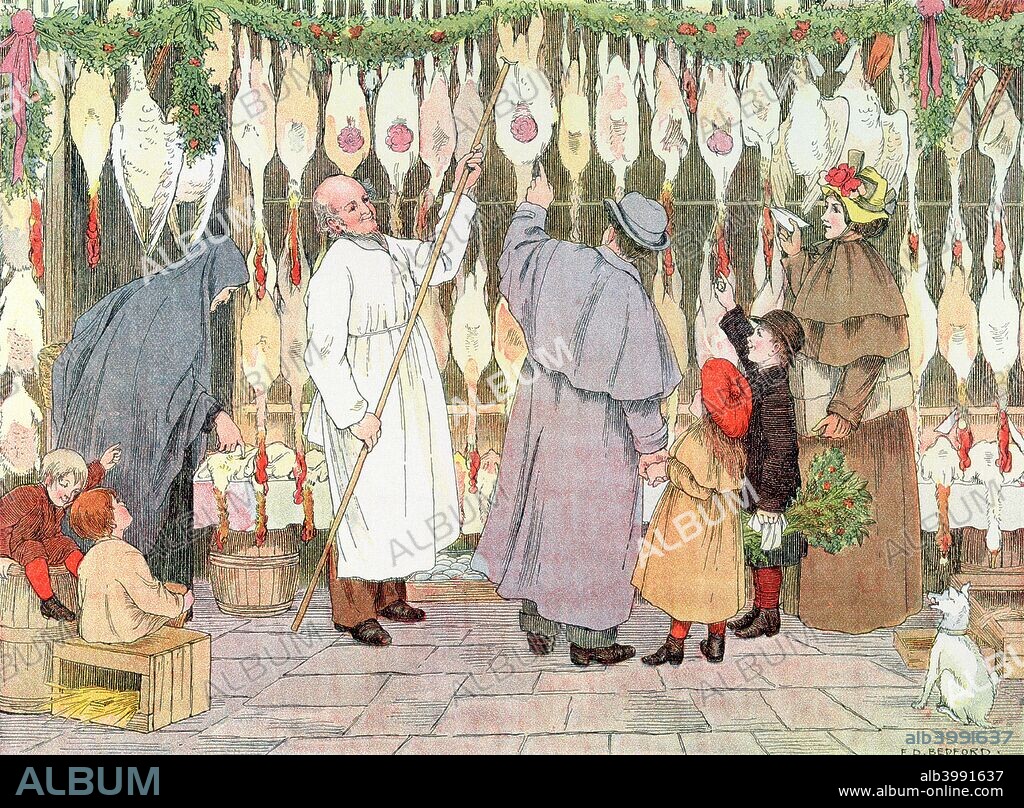 The Poulterer, 1899. From The Book of Shops, 1899.