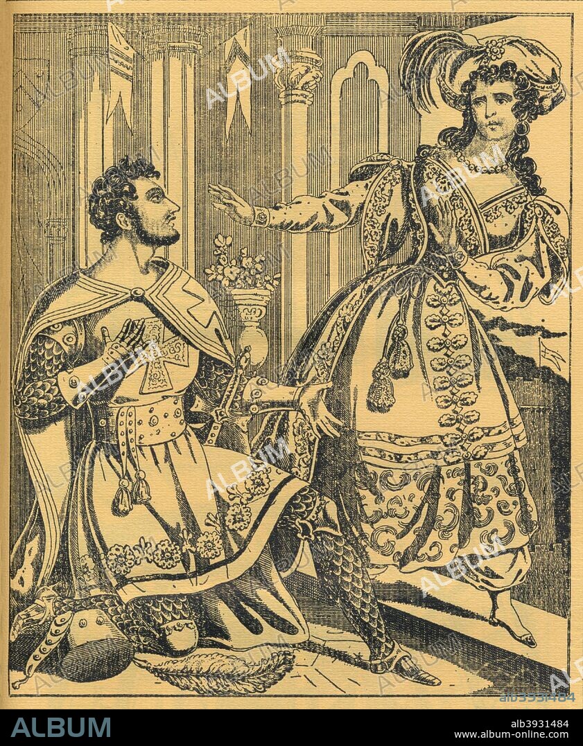 'Ivanhoe', 19th century. Ivanhoe is a historical novel by Sir Walter Scott (1771-1832), first published in 1820 in three volumes and subtitled, A Romance. From The Studio Volume 110 by Ralph Nevill. [The Offices of the Studio, London, 1935].