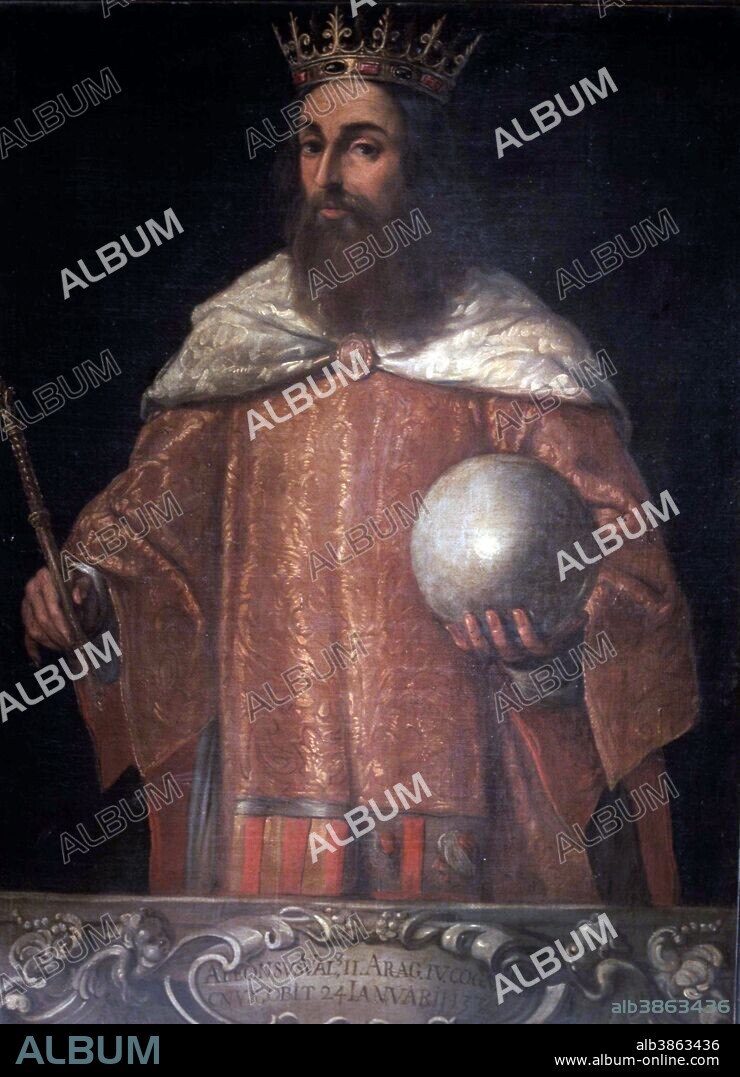 ALFONSO IV , EL BENIGNO . 1299-1336. REY IV DE ARAGON Y III DE CATALUÑA. RETRATO EN EL PALACIO DE LA GENERALIDAT DE VALENCIA.