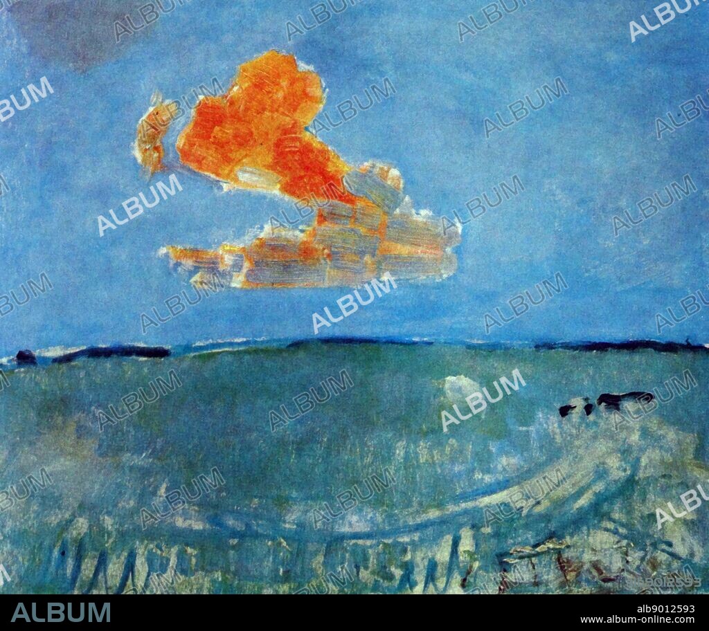 Painting by the famous Dutch artist Piet Mondrian (7th March 1872 - 1st February 1944), work titled 'The red walk'. Painted between 1907 and 1909.