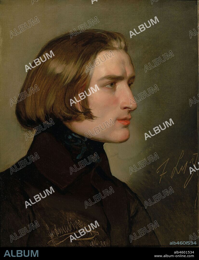 FRIEDRICH RITTER VON AMERLING. Portrait of the Composer Franz Liszt (1811-1886).