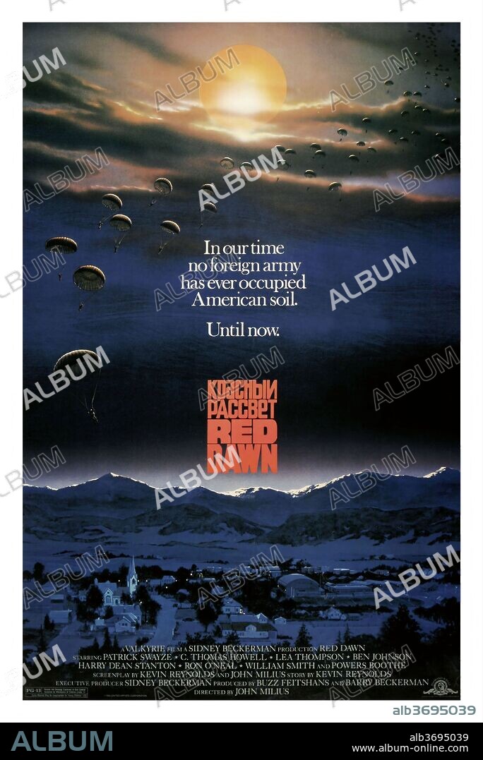 Poster of RED DAWN, 1984, directed by JOHN MILIUS. Copyright M.G.M/UNITED ARTIST.