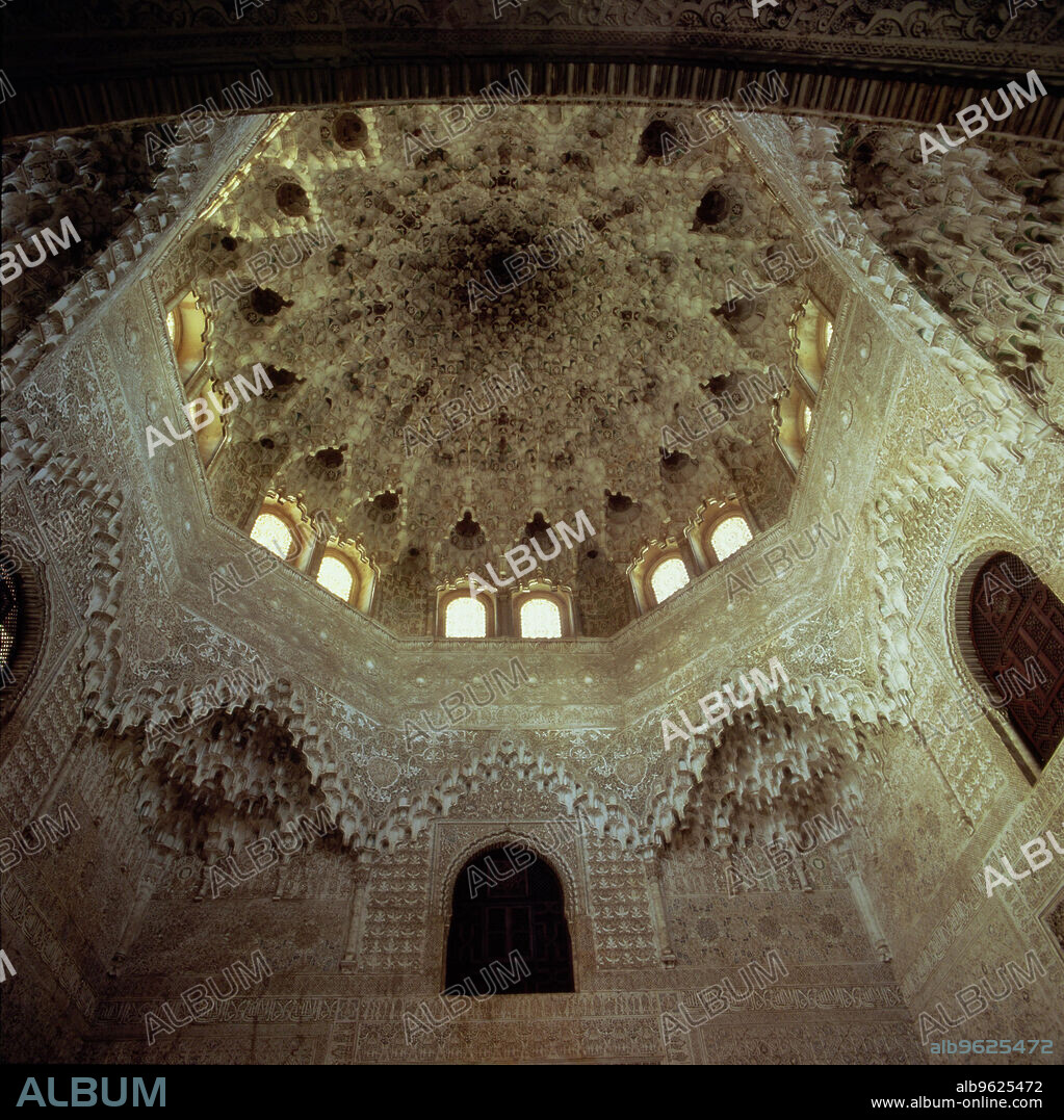 Mocarabes dome in the Hall of the Two Sisters in the Alhambra of Granada.