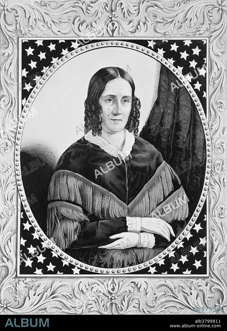 Sarah Childress Polk (September 4, 1803 - August 14, 1891) was the wife of President James Polk, serving as First Lady of the United States from 1845 to 1849. Andrew Jackson called her "wealthy, pretty, ambitious, and intelligent," and urged Polk to marry her. In 1824, Sarah Childress, aged 20, married James Polk, aged 28. During Polk's political career, she assisted her husband with his speeches, gave him advice on policy matters and played an active role in his campaigns. She was lively, charming, intelligent, and a good conversationalist. A devout Presbyterian, she as First Lady banned dancing, card games, and hard liquor at official receptions and refused to attend horse races or the theater. After attending the inauguration of his successor, Zachary Taylor, they retired to to their new home "Polk Place" in Nashville, Tennessee. Three months later, he died, having had the shortest retirement of any former US President. She was granted a pension of $5,000 per annum. During the American Civil War, she was neutral. She lived through the longest retirement and widowhood of any former US First Lady, and wore black always. She died in 1891, at the age of 87.